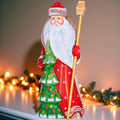 Hand Carved Santa Claus Figurine: Rustic Christmas Mantel Decor