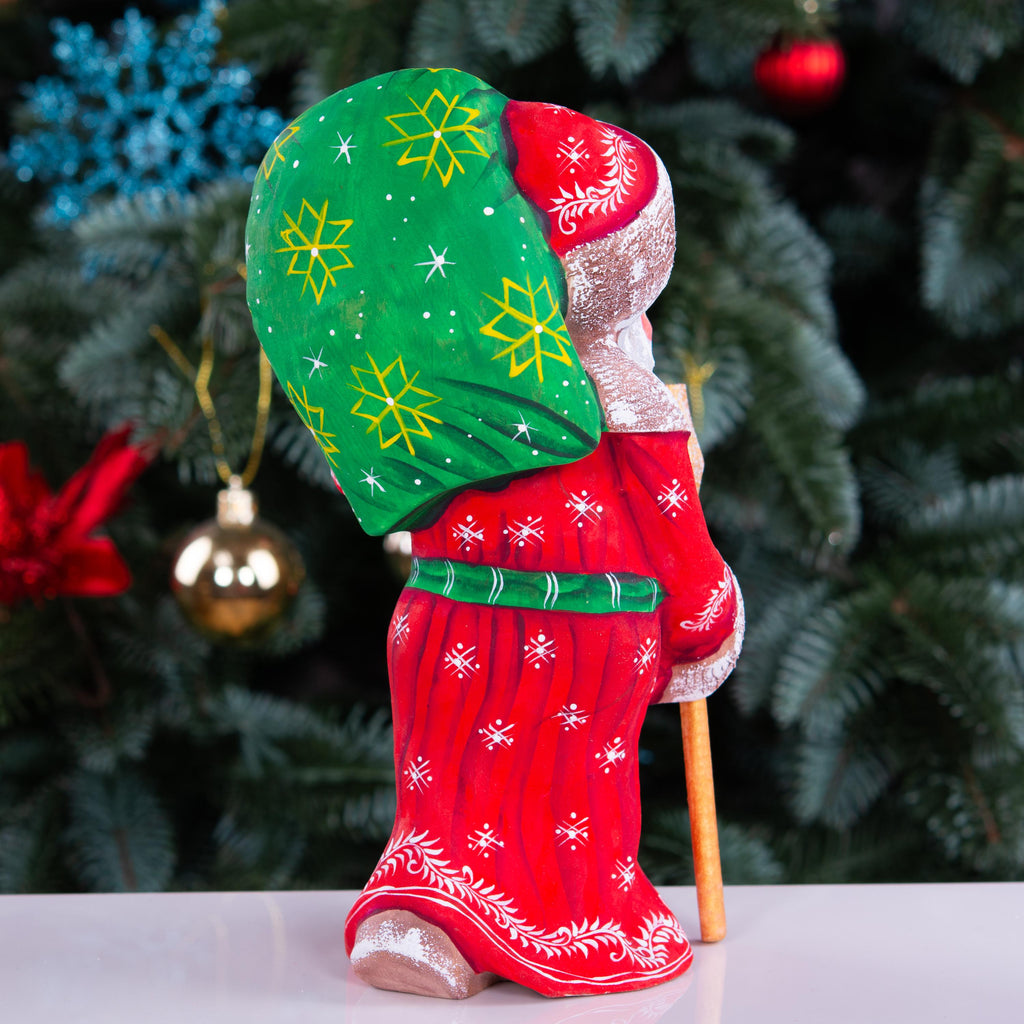Old World Father Christmas figurine, carved solid wood, 7.9 inch