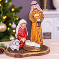 Wooden Holy Family figurine 9.4 inch, hand painted creche