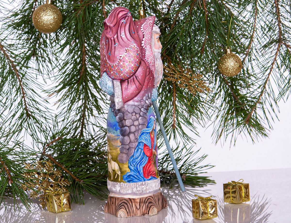 Old World Santa Figurine 12", Holy Family Nativity, Hand Painted