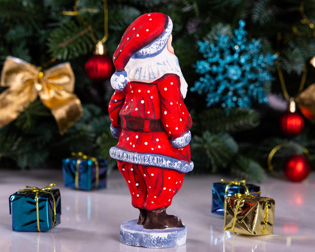Wooden Santa Claus figure 7 inch, whimsical folk art, kids room & nursery Christmas decor