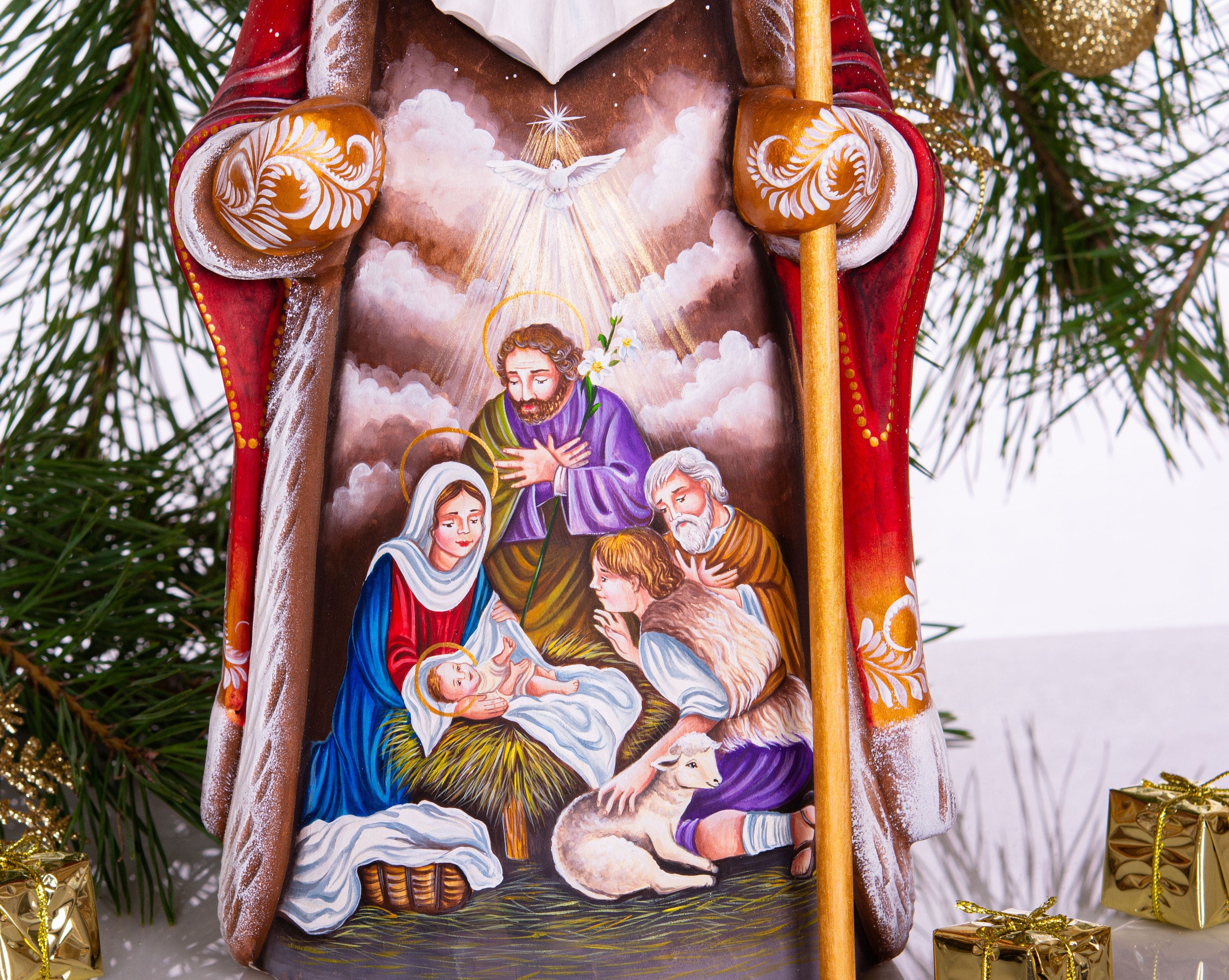 St Nicholas Figurine 12.9", Nativity Story Scene, Hand Painte