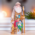 Santa Figurine 9", Nativity Scene, White & gold Coat, Old World
