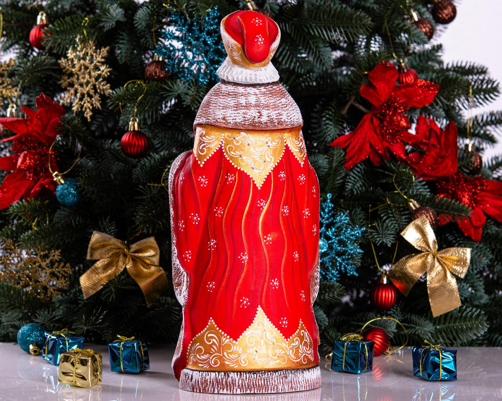 Saint Nicholas with Nativity Statue 12.9", Hand Carved Wood