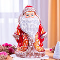 Hand carved wooden Santa figurine folk art mantel decor 6 inch