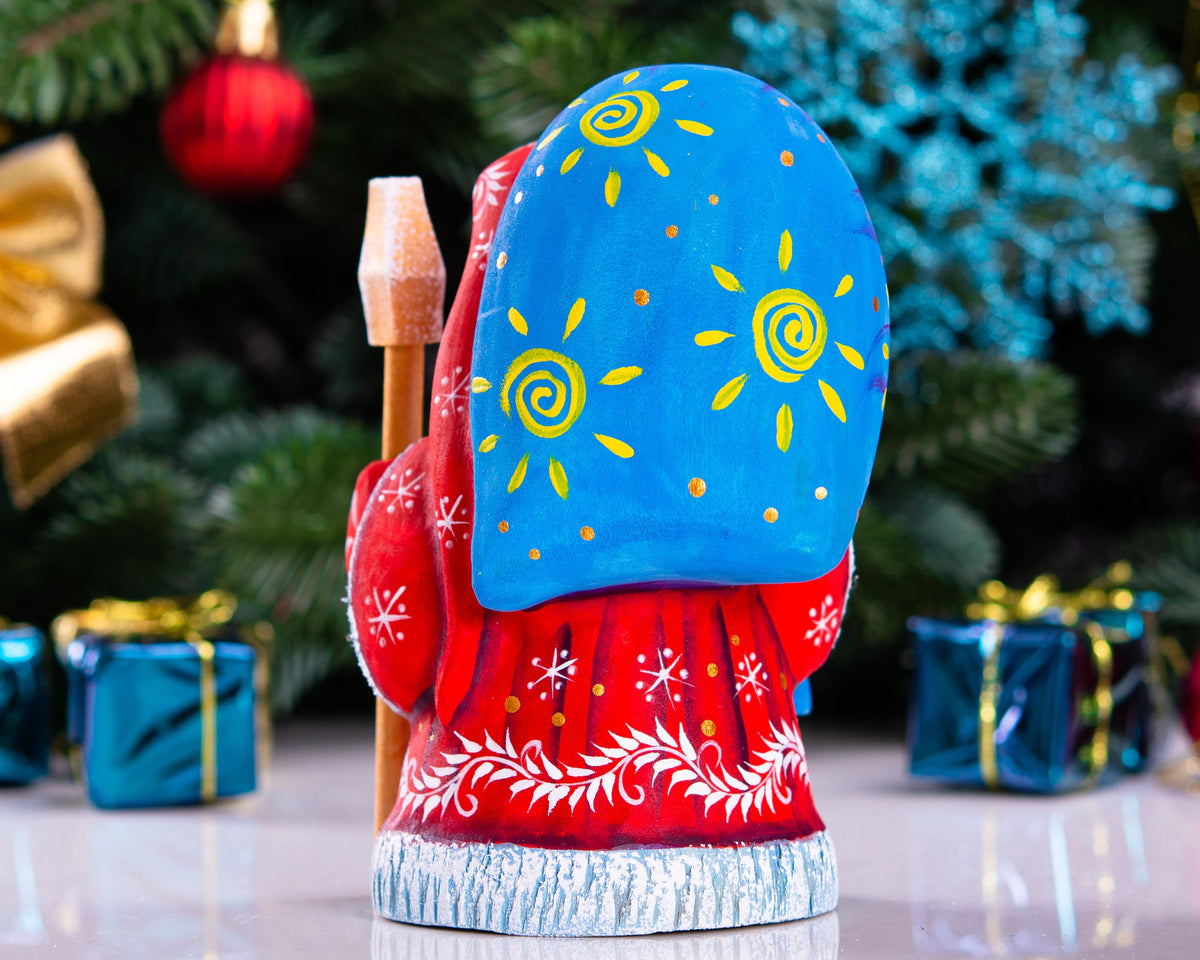 Hand Carved Wooden Santa Figurine: Signed Collectible Christmas Decor