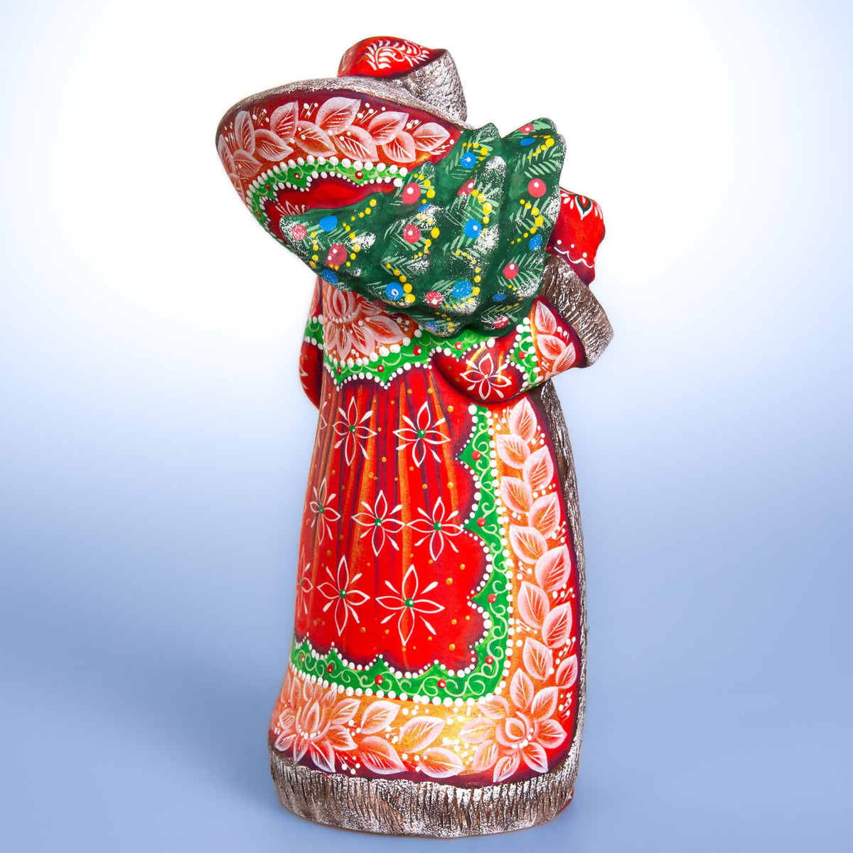 Hand carved Santa wooden figurine 10 inch, Christmas gift for collectors