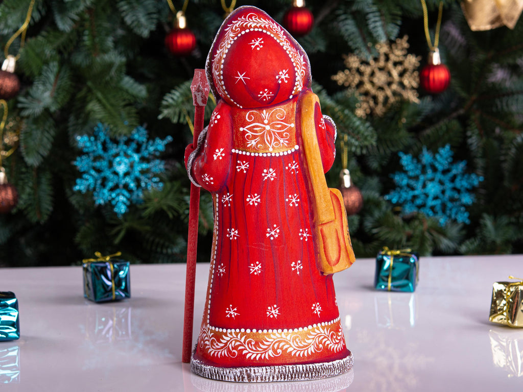 Wooden Santa Claus figurine 9", handmade Mantle Decor