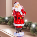 Santa Statue 7.1″, Hand‑Carved Wood, Shoulder Toy Sack