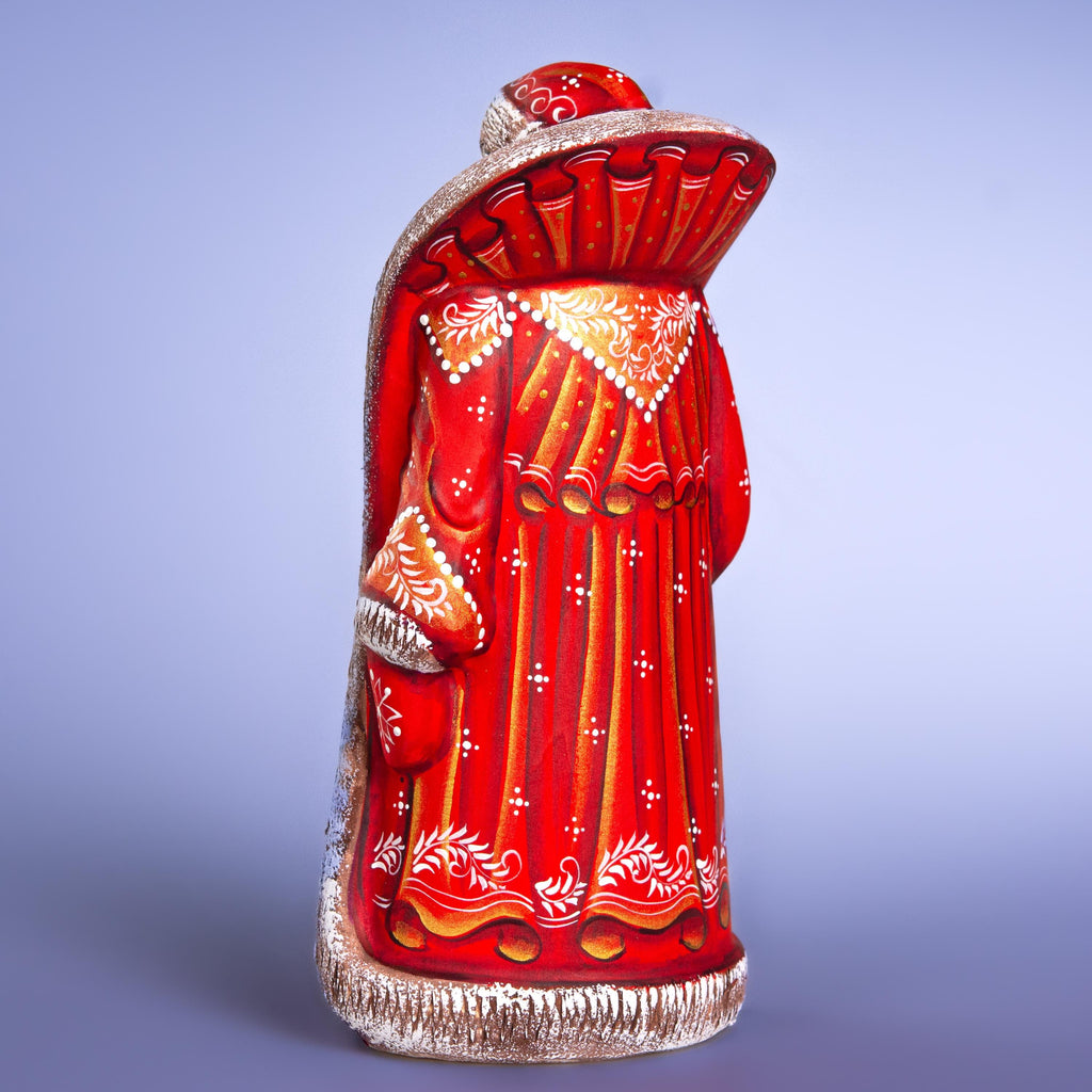 Hand Carved Wooden Santa Claus Figurine: Handmade Christmas Decor, 9"