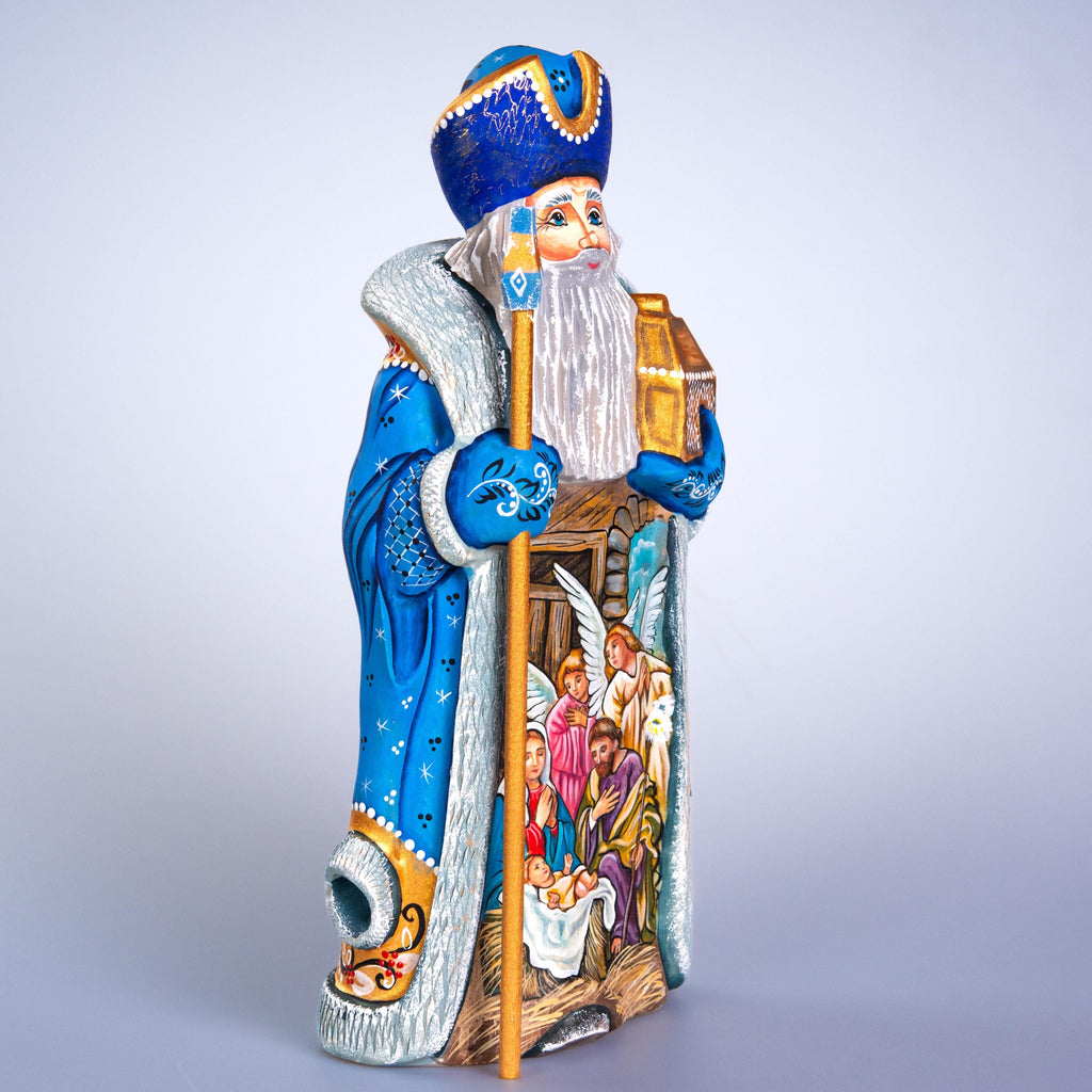 Hand carved Santa wooden figurine 12 inch, Nativity scene collectible
