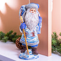 Hand carved Old-World Santa wooden figurine 11 inch, Winnie-the-Pooh scene, mantel decor