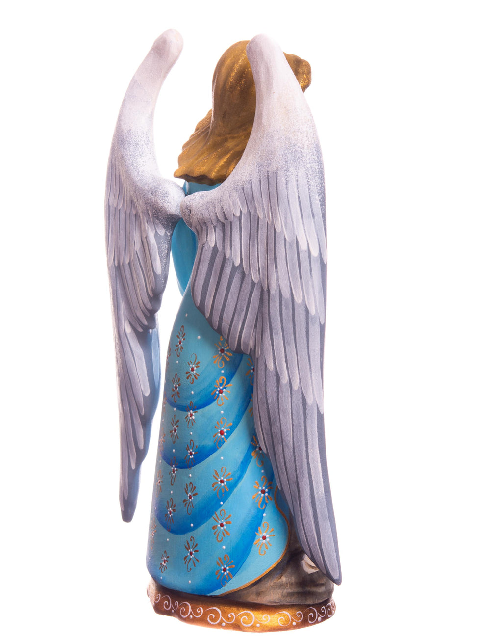 Hand carved angel figurine 9 inch, Holy Family Nativity Scene Mantel display