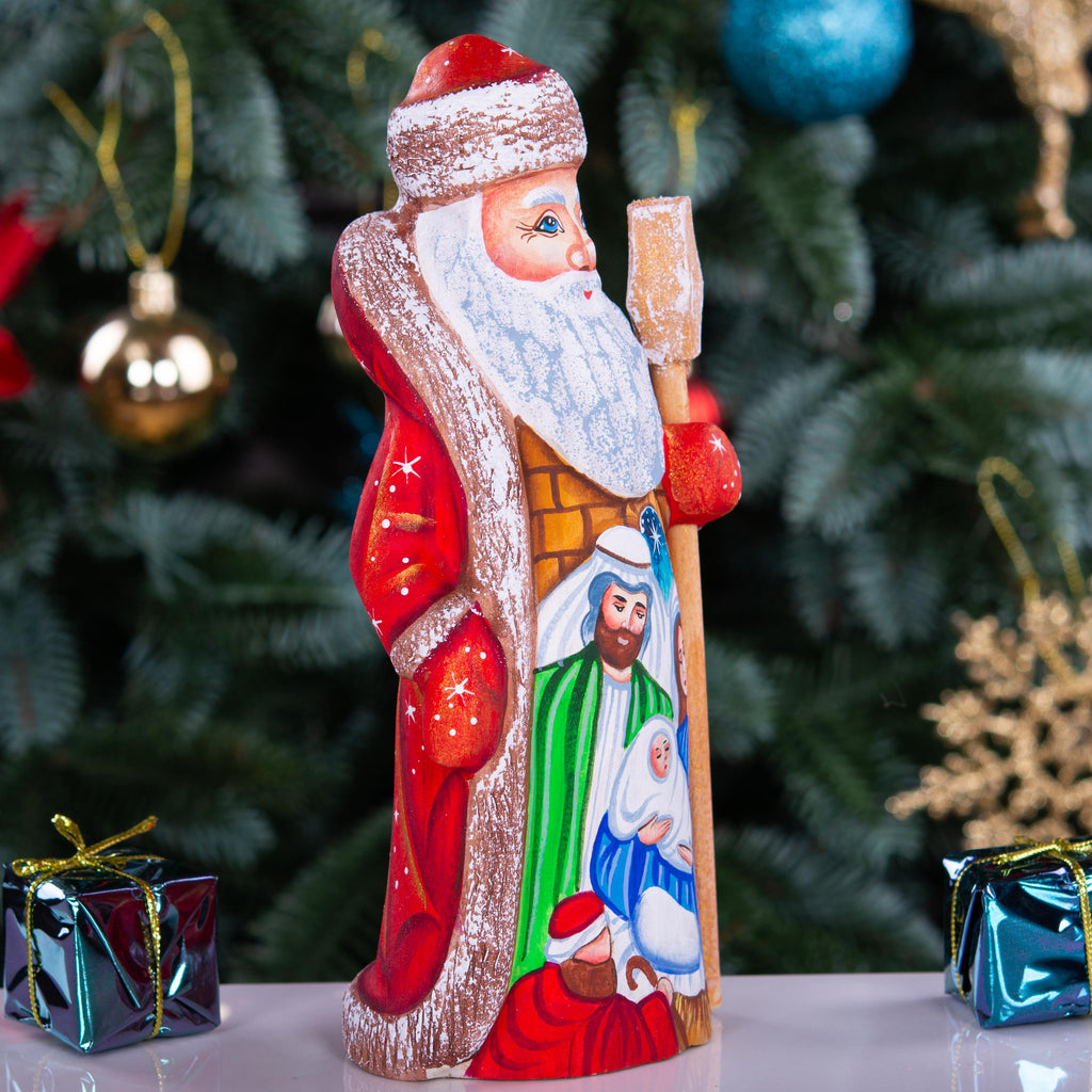 Old World Santa Figurine 7", Holy Family Nativity, Hand Painted