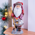 Hand carved Santa wooden figurine 11 inch, Father Christmas style, winter village, mantel decor