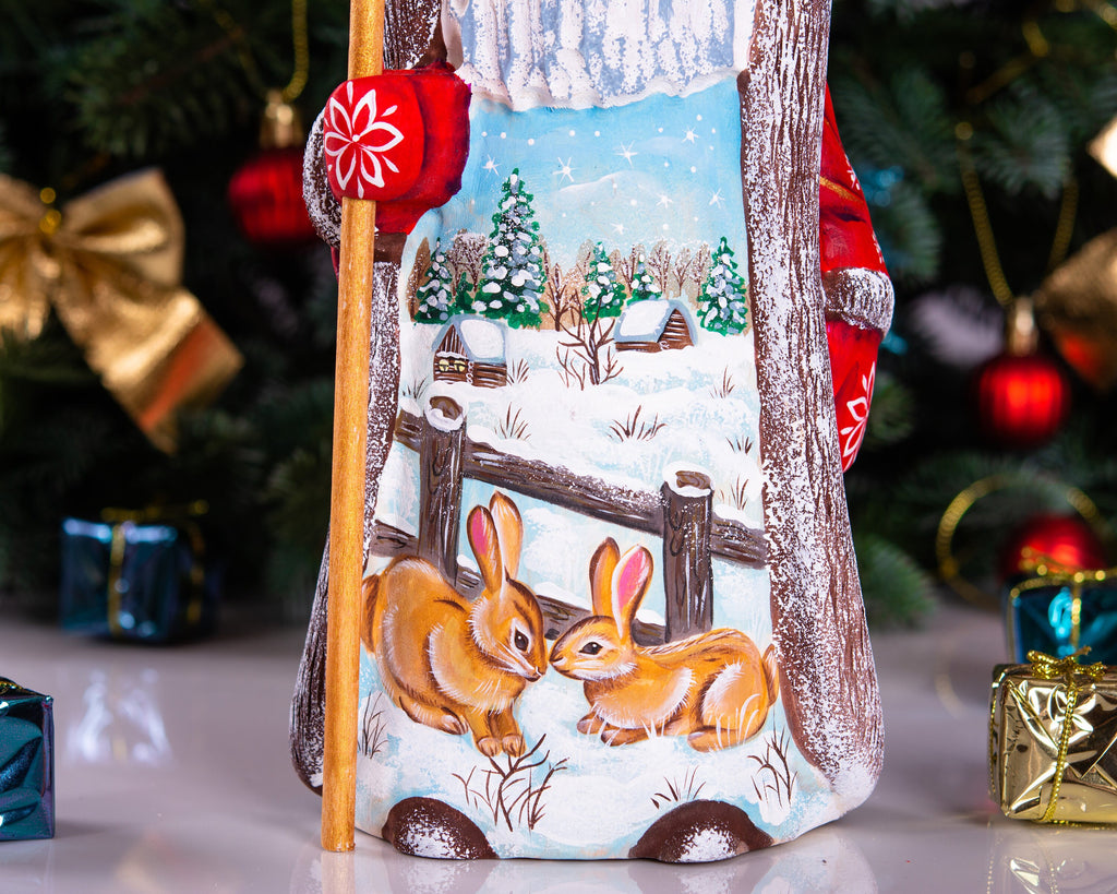 Christmas Holiday Home Decor indoor Wooden Santa Claus figurine 9", Funny Christmas gift ideas made in Ukraine