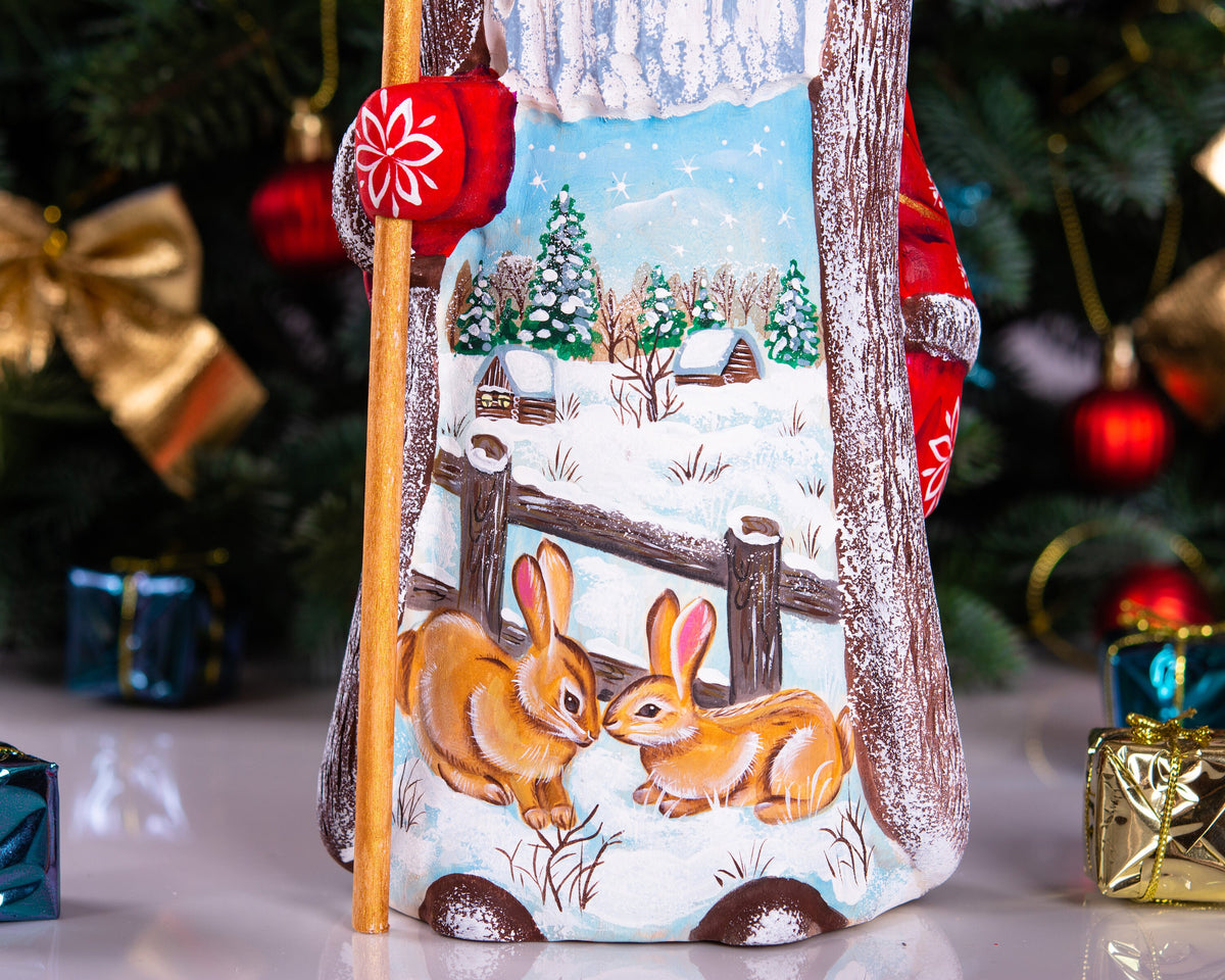 Christmas Holiday Home Decor indoor Wooden Santa Claus figurine 9", Funny Christmas gift ideas made in Ukraine