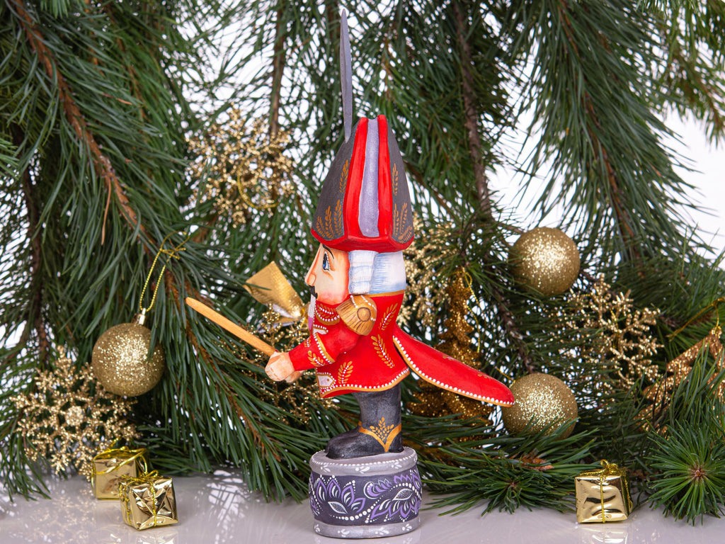 Nutcracker soldier wooden figurine 11 inch, ballet holiday shelf decor