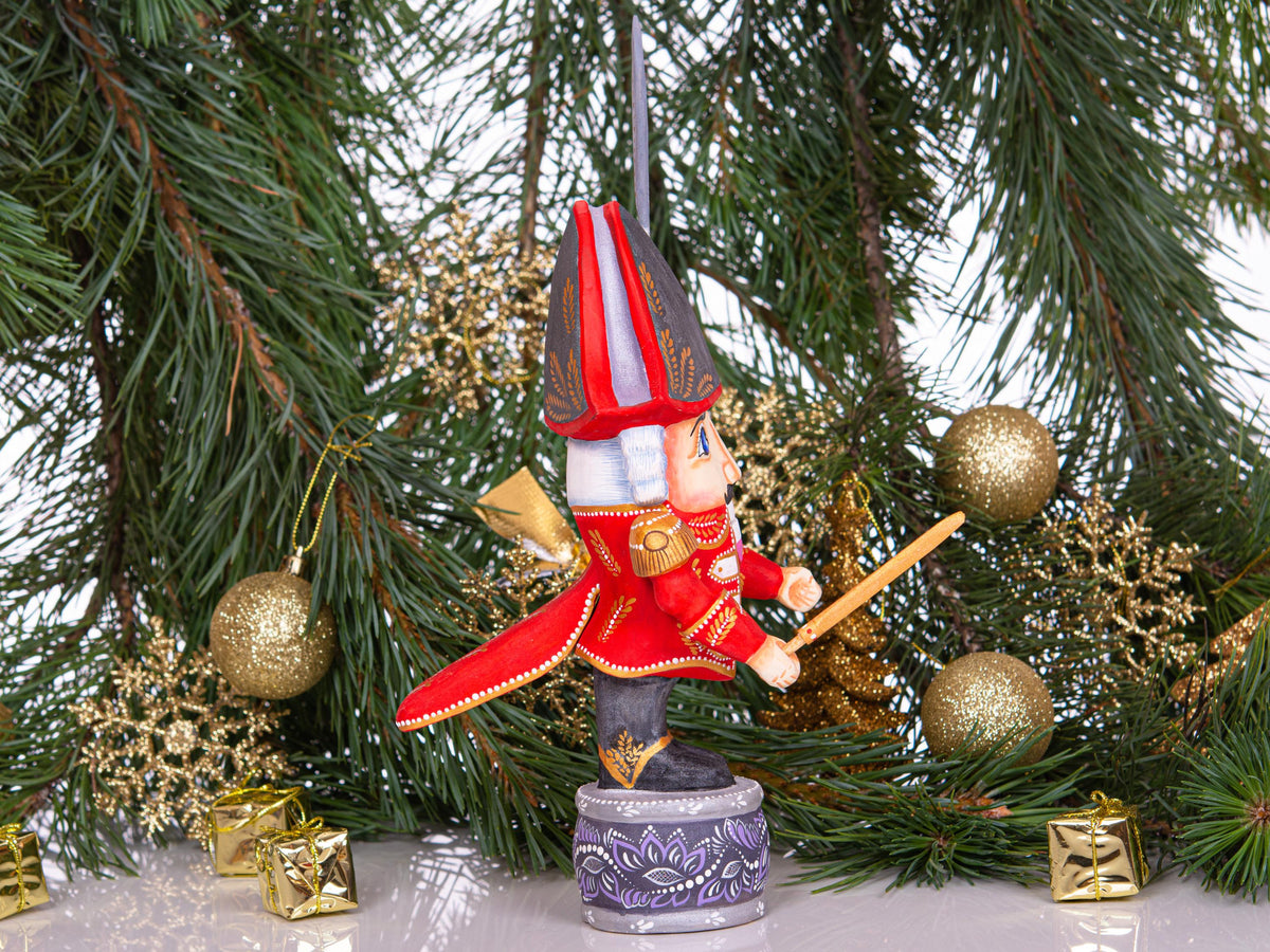 Nutcracker soldier wooden figurine 11 inch, ballet holiday shelf decor