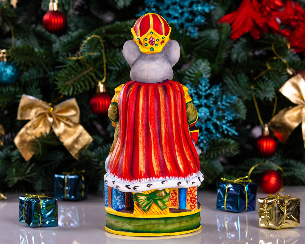 Hand carved Mouse King figurine 8.3 inch, Nutcracker mantel decor