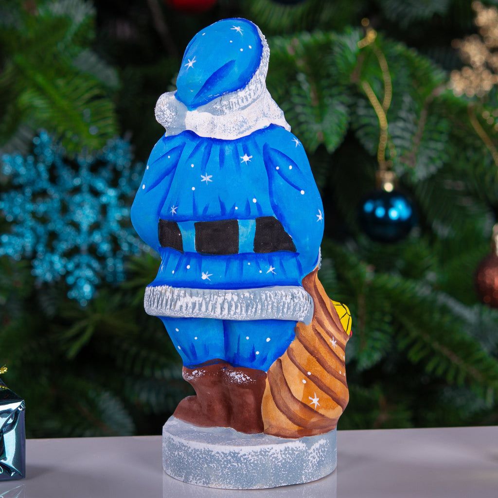 Hand‑carved Father Frost 6.3" — toy sack with car & ball
