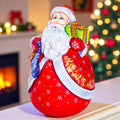 Old world Santa Claus figurine 7", handcraft wooden shelf decor