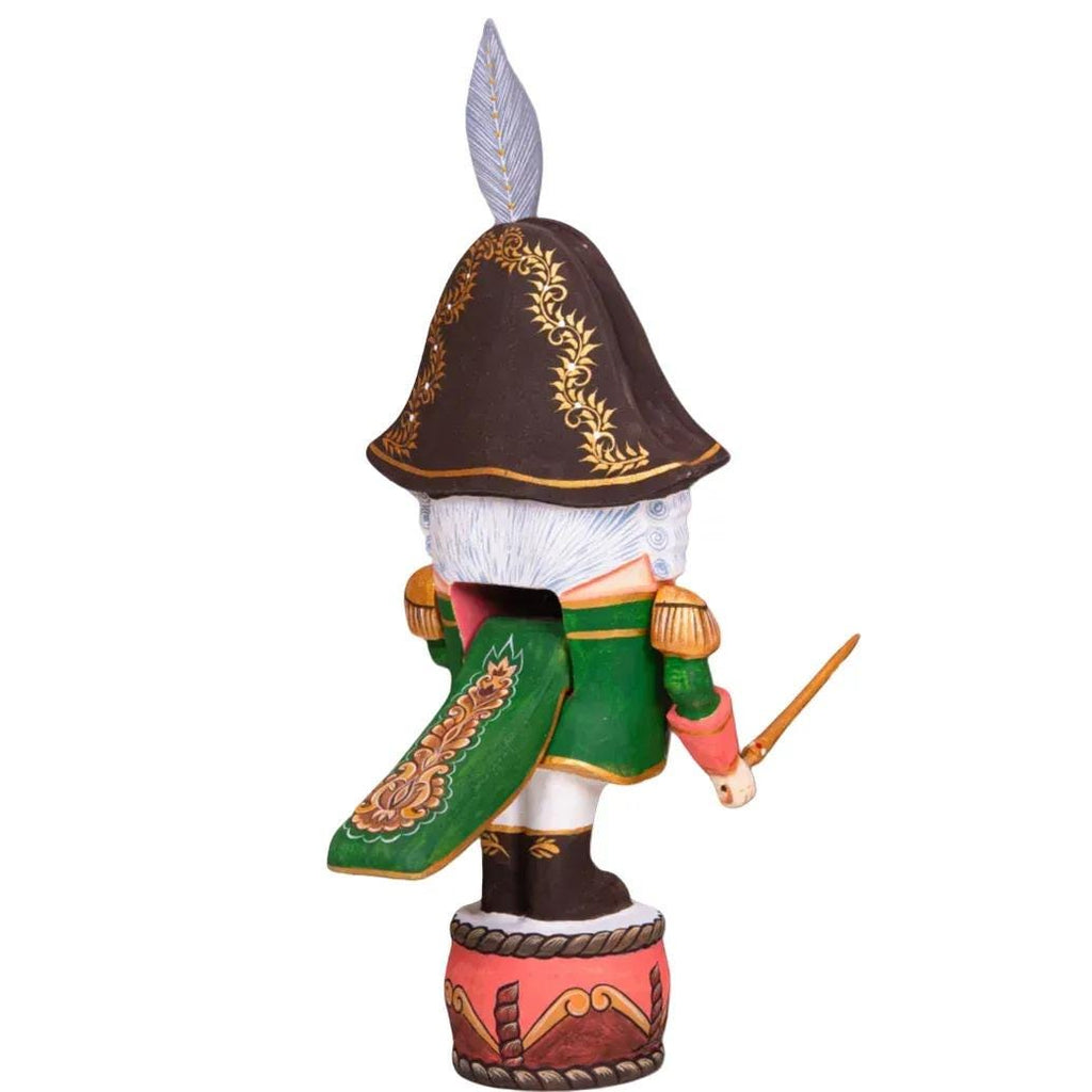 Collectible Nutcracker Figurine 10.6", Hand Painted Wood, Christmas Shelf Decor