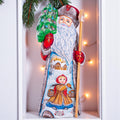 Handmade Wooden Santa Claus Figurine: Carved Folk Art Christmas Decor (10 inch)