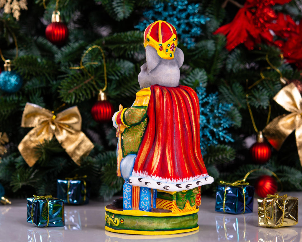 Hand carved Mouse King figurine 8.3 inch, Nutcracker mantel decor