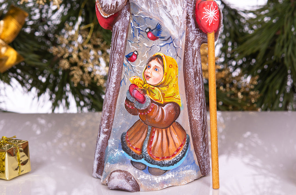 Hand-Carved Santa Figurine: Signed Solid Wood Christmas Decor