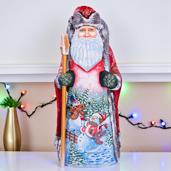 Hand Carved Wooden Santa Claus Figurine: 9
