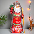 Hand carved Santa wooden figurine 10 inch, Christmas gift for collectors