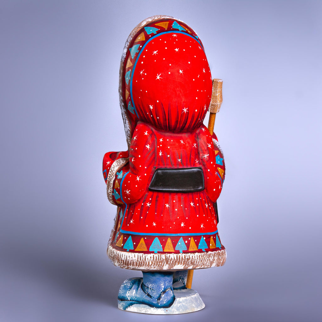 Kris Kringle wooden figurine 11 inch, hand painted Christmas art