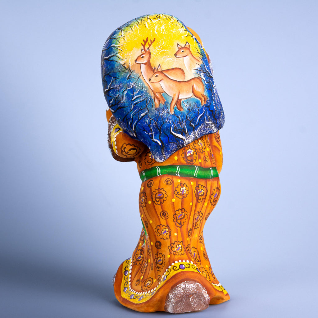Hand painted wooden Santa 10 inch figurine, collectible Christmas decor