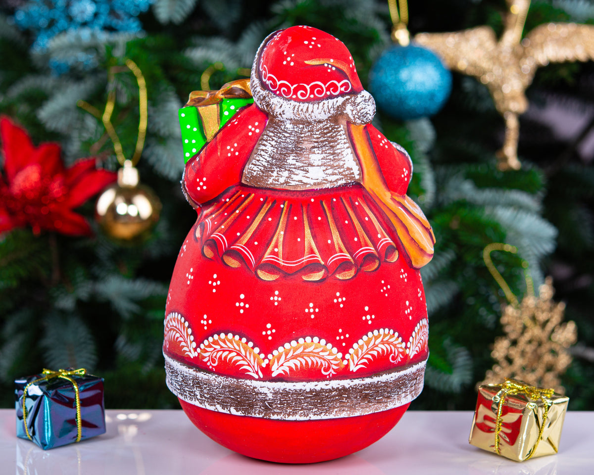 Wooden hand carved Santa Claus figurine, Handmade Christmas Holiday Home Decor indoor, Hand painted Christmas gift idea made in Ukraine