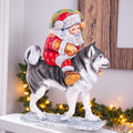 Hand Carved Wooden Santa Claus Figurine: Folk Art Christmas Decor