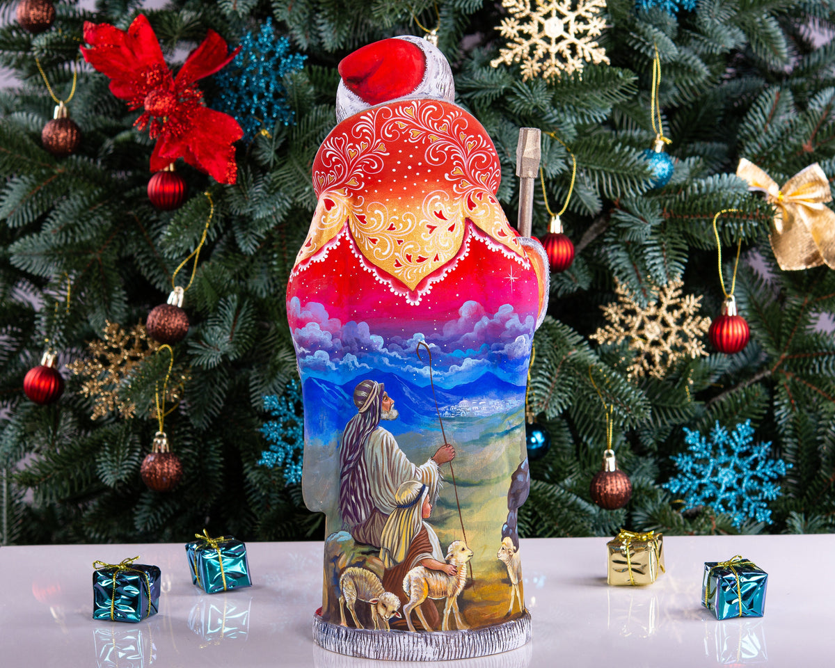 Old World Santa Figurine 12.9", Holy Family Nativity, Hand Painted