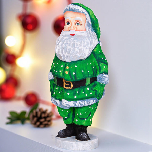 Hand Carved Wooden Santa Claus Figurine: 7