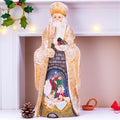 Holy Family Christmas decor 12.7 inch, hand carved Santa nativity wood figurine