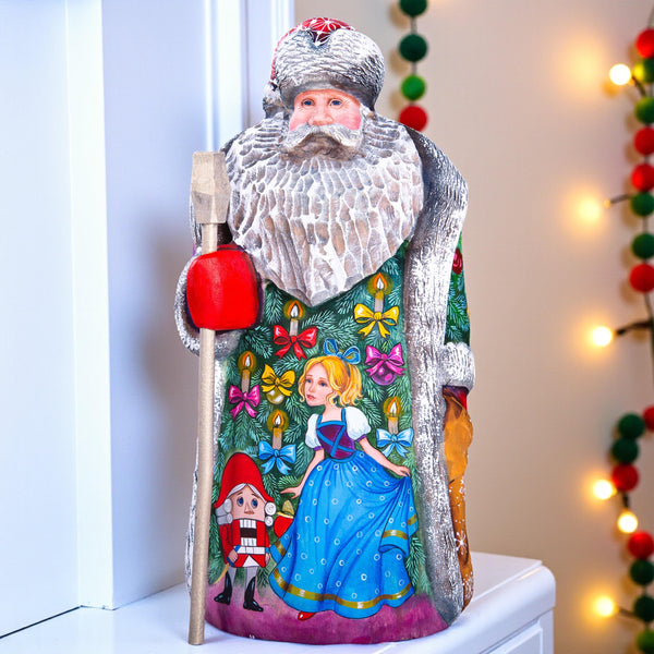 Wooden Hand Carved Santa Claus figurine 9.5