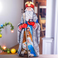 Wooden Old World Santa 12.9 inch, Holy Family nativity, religious Christmas mantel centerpiece