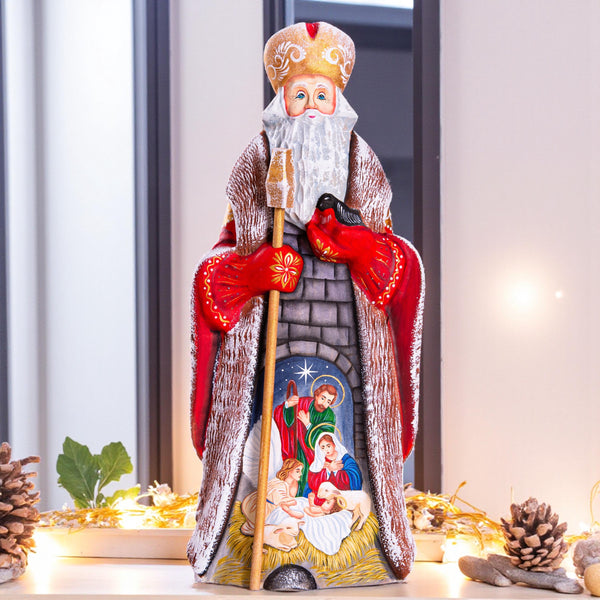 Saint Nicholas with Nativity Statue 12.9