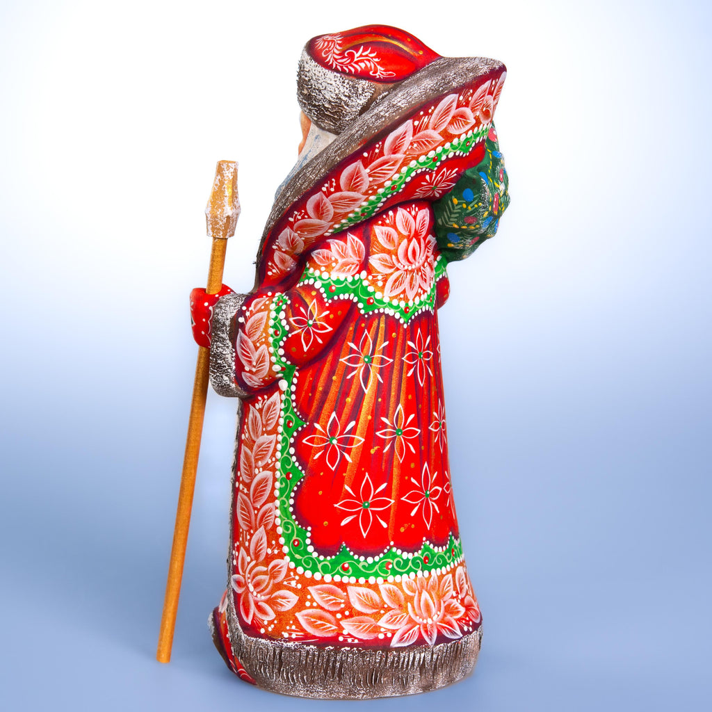 Hand carved Santa wooden figurine 10 inch, Christmas gift for collectors