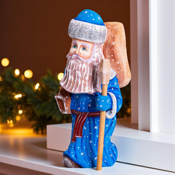 Vintage style nativity Santa figurine 7 inch, Christian Christmas home decor