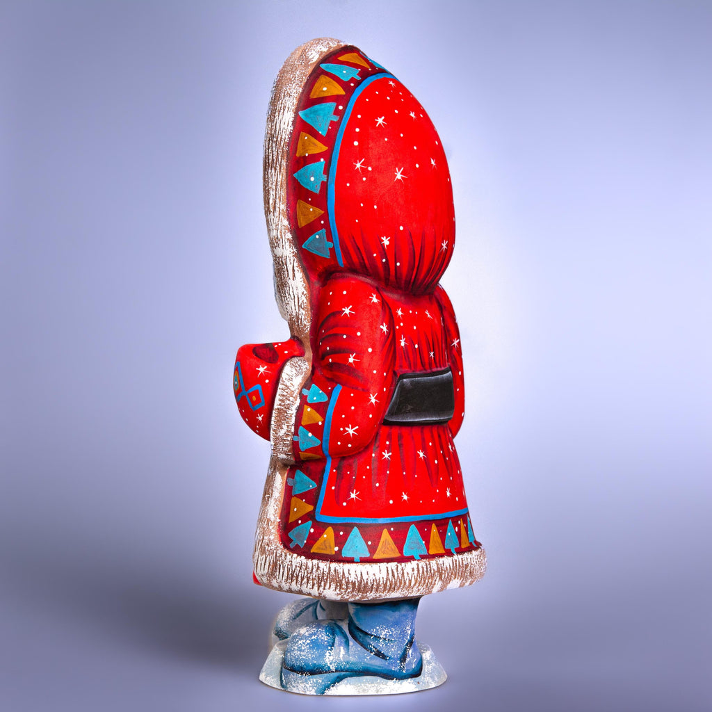 Kris Kringle wooden figurine 11 inch, hand painted Christmas art