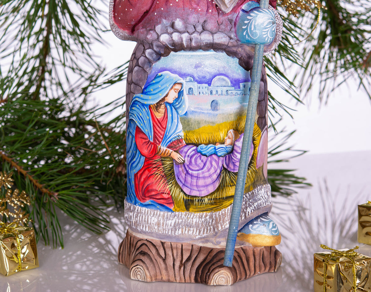 Old World Santa Figurine 12", Holy Family Nativity, Hand Painted