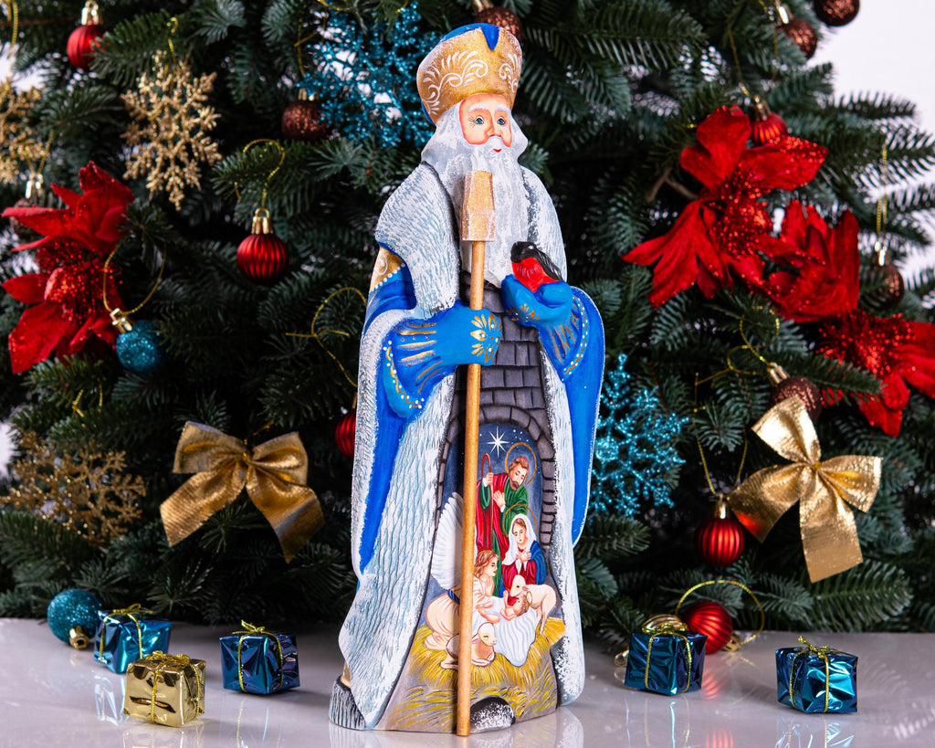 St Nicholas Figurine 12.9", Nativity Story Scene, Hand Painted