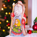 Old World Santa wooden figurine 9.4 inch, hand painted collectible