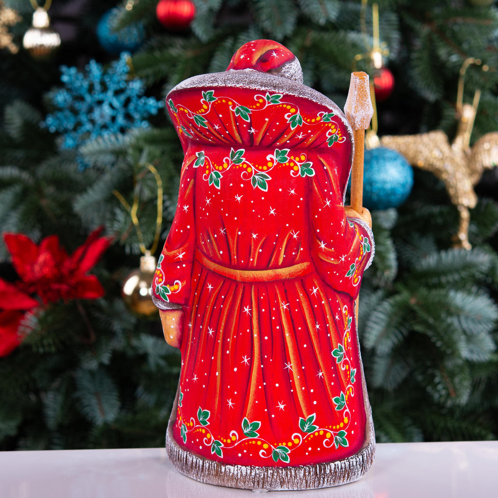 Collectible Santa figurine, folk art children and toys scene, 9.4 inch