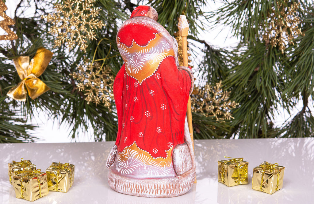 Old World Santa wooden figurine 9.4 inch, hand painted collectible